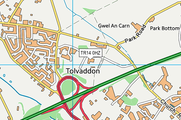 TR14 0HZ map - OS VectorMap District (Ordnance Survey)