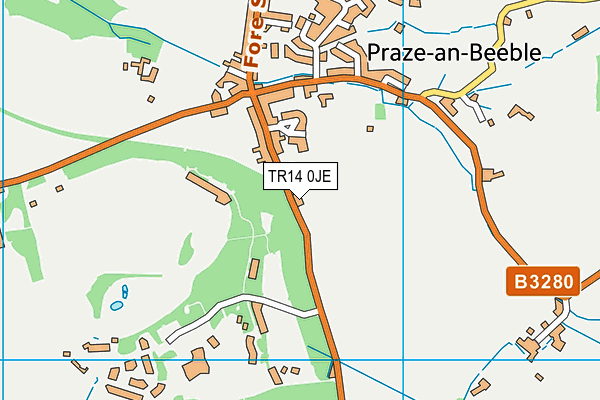 TR14 0JE map - OS VectorMap District (Ordnance Survey)