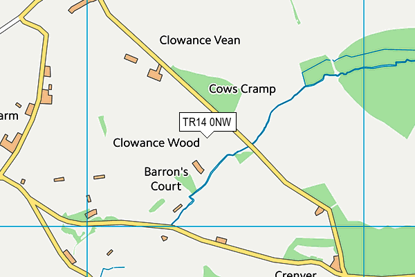 TR14 0NW map - OS VectorMap District (Ordnance Survey)