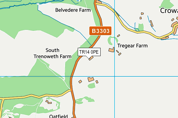 TR14 0PE map - OS VectorMap District (Ordnance Survey)