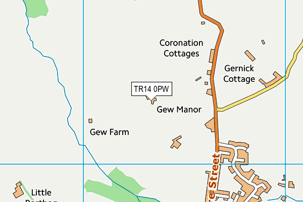 TR14 0PW map - OS VectorMap District (Ordnance Survey)