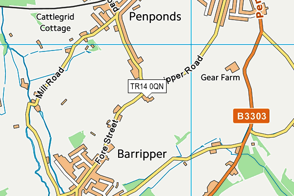 Penponds School map (TR14 0QN) - OS VectorMap District (Ordnance Survey)