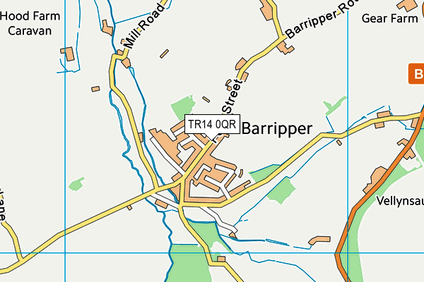TR14 0QR map - OS VectorMap District (Ordnance Survey)