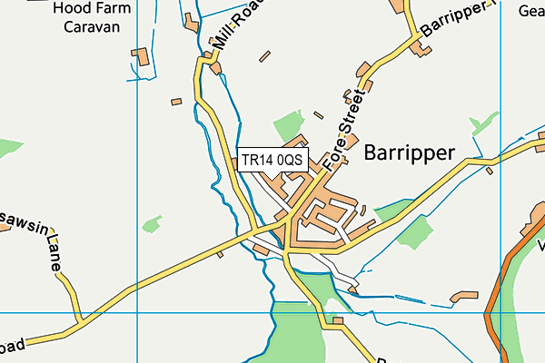 TR14 0QS map - OS VectorMap District (Ordnance Survey)