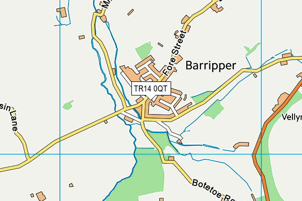 TR14 0QT map - OS VectorMap District (Ordnance Survey)