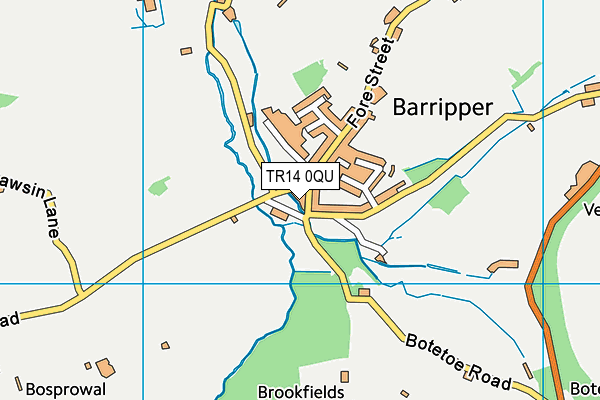 TR14 0QU map - OS VectorMap District (Ordnance Survey)