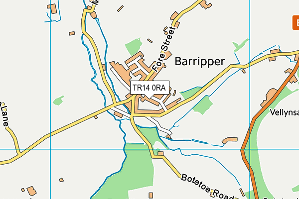 TR14 0RA map - OS VectorMap District (Ordnance Survey)