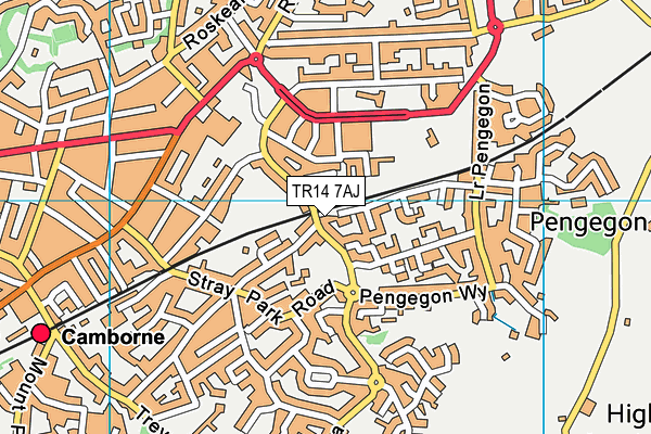 TR14 7AJ map - OS VectorMap District (Ordnance Survey)