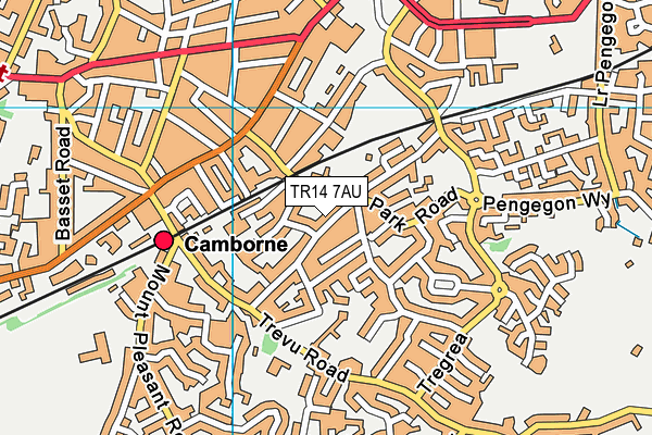 TR14 7AU map - OS VectorMap District (Ordnance Survey)