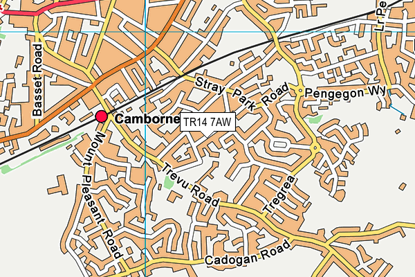 TR14 7AW map - OS VectorMap District (Ordnance Survey)