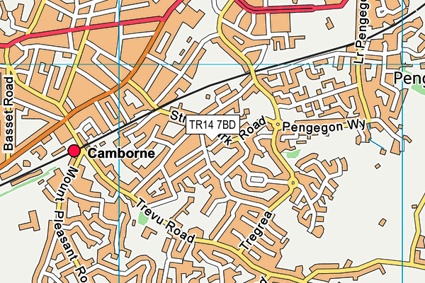 TR14 7BD map - OS VectorMap District (Ordnance Survey)