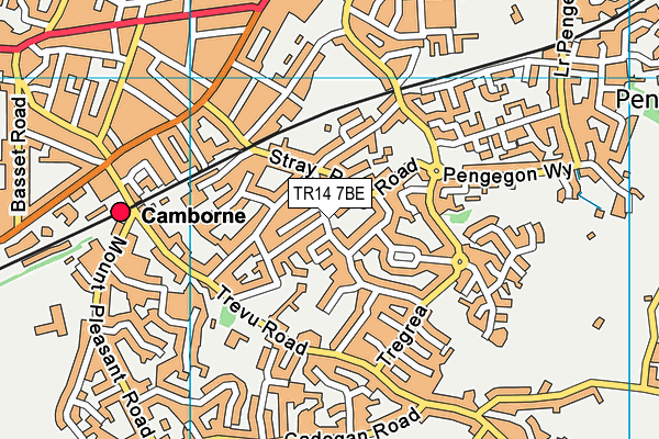 TR14 7BE map - OS VectorMap District (Ordnance Survey)