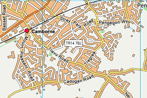 TR14 7BJ map - OS VectorMap District (Ordnance Survey)