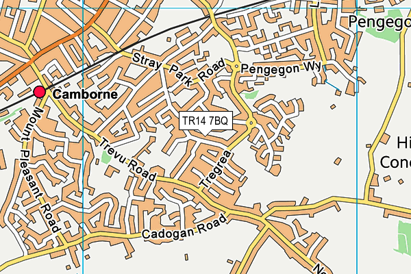 TR14 7BQ map - OS VectorMap District (Ordnance Survey)