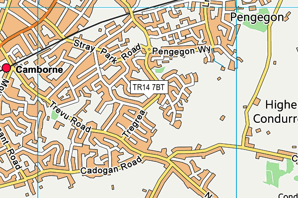 TR14 7BT map - OS VectorMap District (Ordnance Survey)