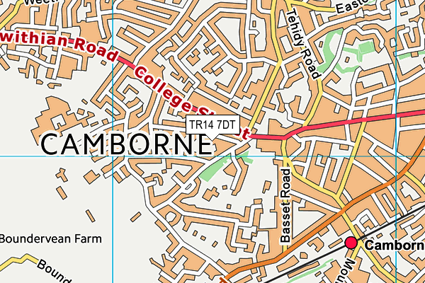 Camborne Nursery School map (TR14 7DT) - OS VectorMap District (Ordnance Survey)