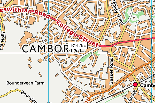 TR14 7EE map - OS VectorMap District (Ordnance Survey)