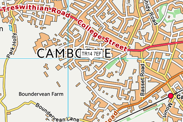 TR14 7EF map - OS VectorMap District (Ordnance Survey)