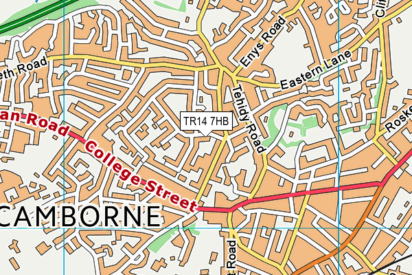 TR14 7HB map - OS VectorMap District (Ordnance Survey)