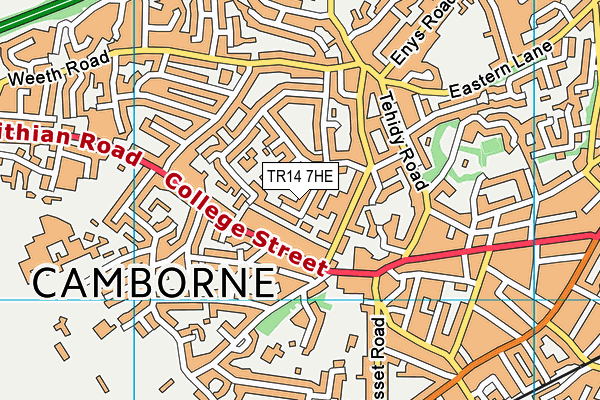 TR14 7HE map - OS VectorMap District (Ordnance Survey)