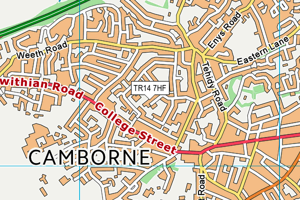 TR14 7HF map - OS VectorMap District (Ordnance Survey)