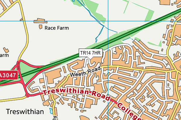 TR14 7HR map - OS VectorMap District (Ordnance Survey)