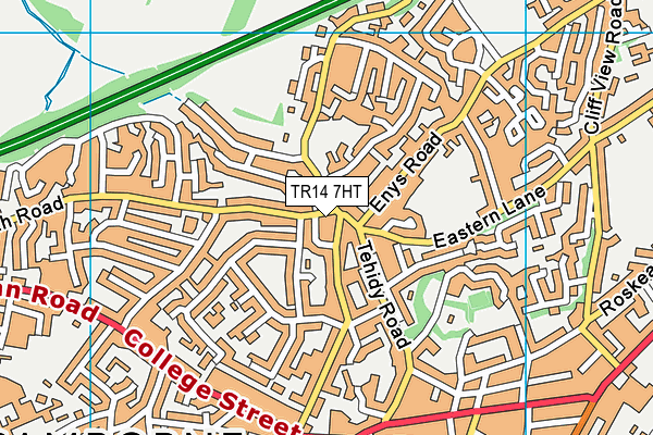 TR14 7HT map - OS VectorMap District (Ordnance Survey)