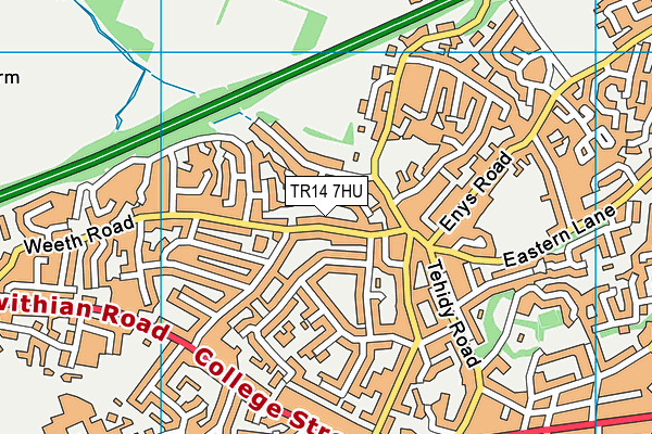 TR14 7HU map - OS VectorMap District (Ordnance Survey)