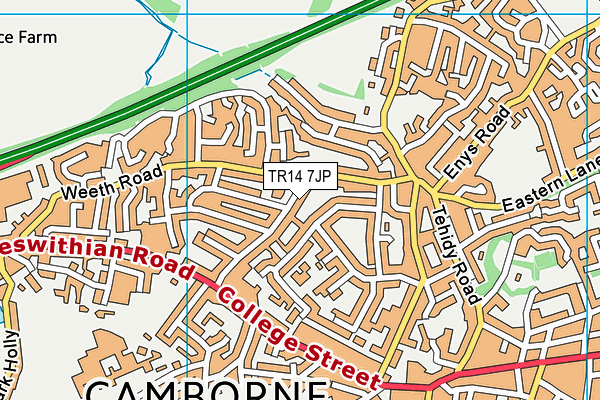 TR14 7JP map - OS VectorMap District (Ordnance Survey)