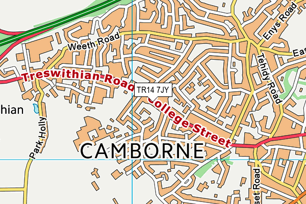 TR14 7JY map - OS VectorMap District (Ordnance Survey)