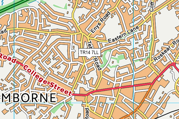 TR14 7LL map - OS VectorMap District (Ordnance Survey)