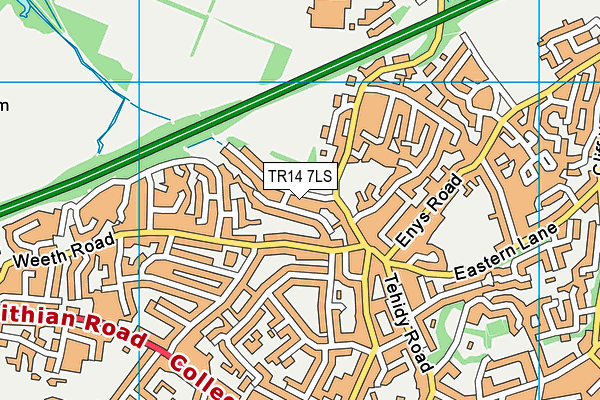 TR14 7LS map - OS VectorMap District (Ordnance Survey)