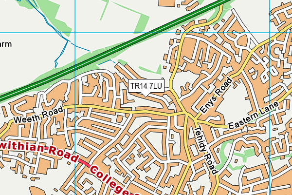 TR14 7LU map - OS VectorMap District (Ordnance Survey)