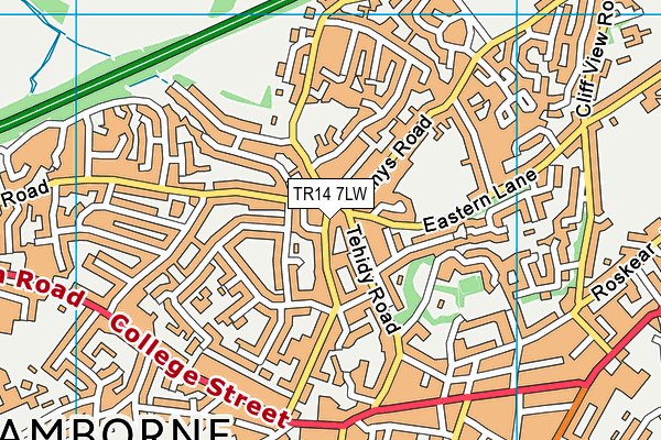 TR14 7LW map - OS VectorMap District (Ordnance Survey)