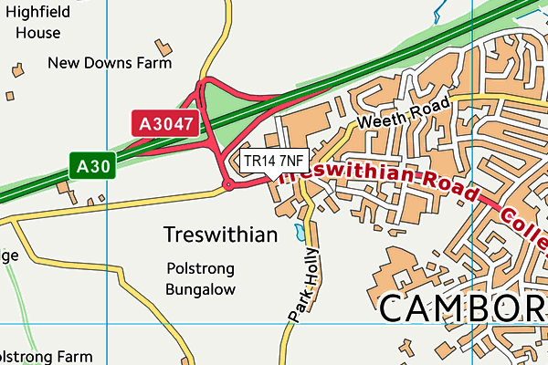 TR14 7NF map - OS VectorMap District (Ordnance Survey)