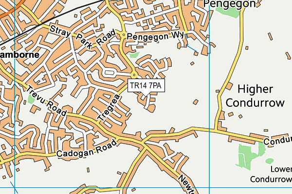 TR14 7PA map - OS VectorMap District (Ordnance Survey)