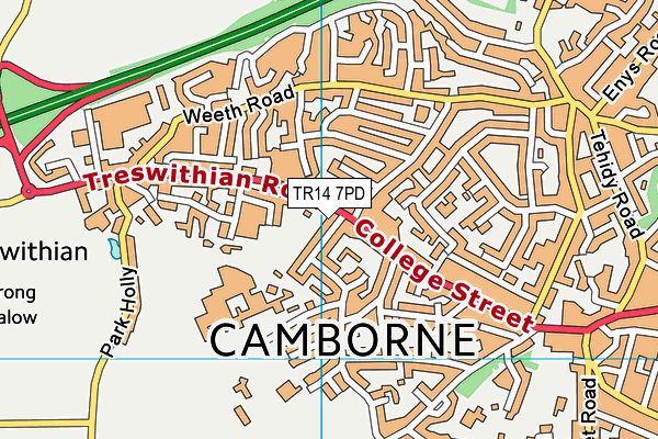 TR14 7PD map - OS VectorMap District (Ordnance Survey)