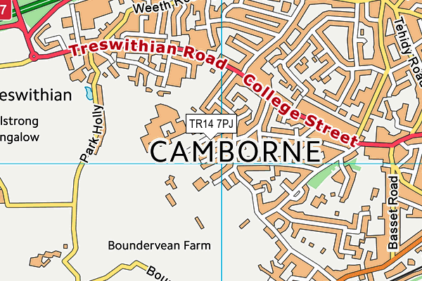 Camborne Recreation Ground map (TR14 7PJ) - OS VectorMap District (Ordnance Survey)