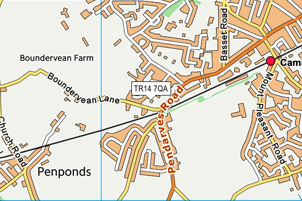 TR14 7QA map - OS VectorMap District (Ordnance Survey)