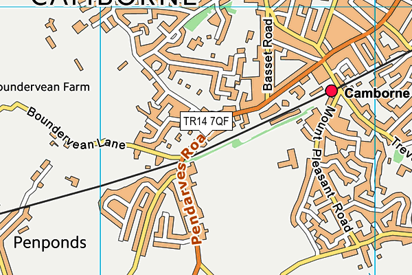 TR14 7QF map - OS VectorMap District (Ordnance Survey)