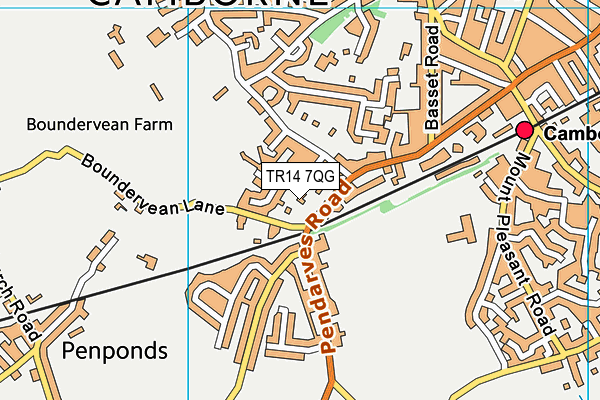 TR14 7QG map - OS VectorMap District (Ordnance Survey)