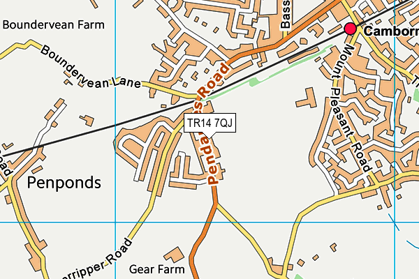 TR14 7QJ map - OS VectorMap District (Ordnance Survey)