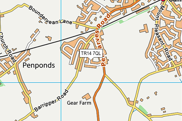 TR14 7QL map - OS VectorMap District (Ordnance Survey)