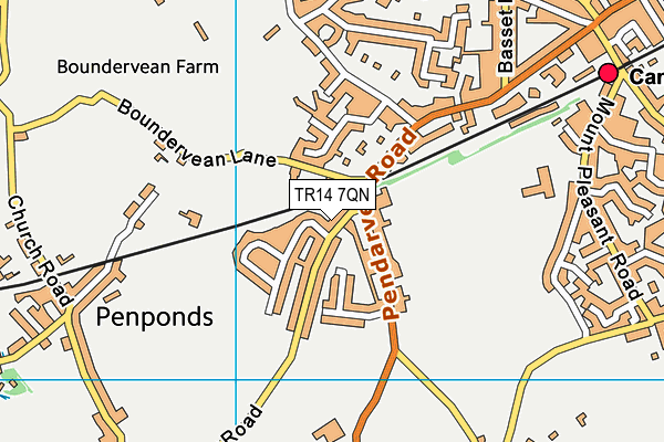 TR14 7QN map - OS VectorMap District (Ordnance Survey)