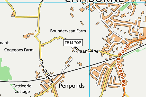 TR14 7QP map - OS VectorMap District (Ordnance Survey)