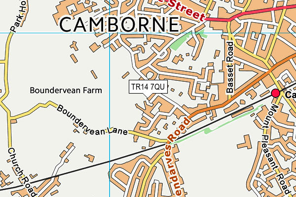 TR14 7QU map - OS VectorMap District (Ordnance Survey)