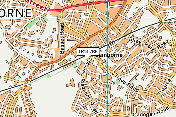 TR14 7RF map - OS VectorMap District (Ordnance Survey)