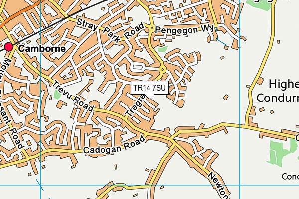 TR14 7SU map - OS VectorMap District (Ordnance Survey)