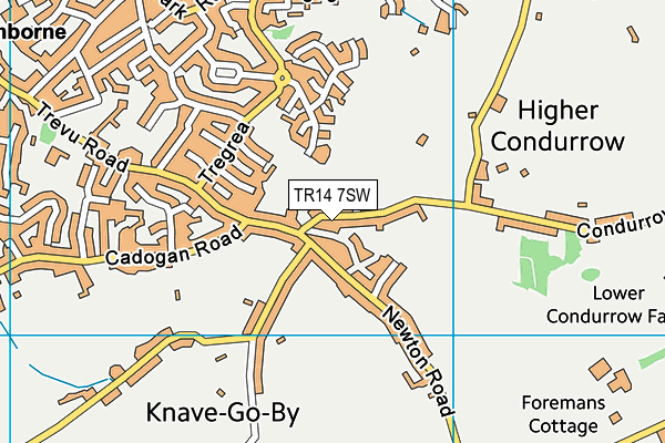 TR14 7SW map - OS VectorMap District (Ordnance Survey)