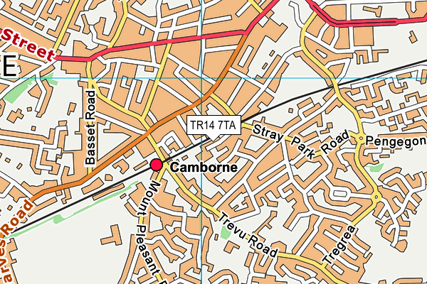 TR14 7TA map - OS VectorMap District (Ordnance Survey)